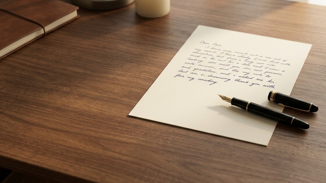 wealth-management-careers-palmer-wealth-group-handwritten-note Handwritten note and fountain pen — the considered correspondence that begins wealth management careers at Palmer Wealth Group.